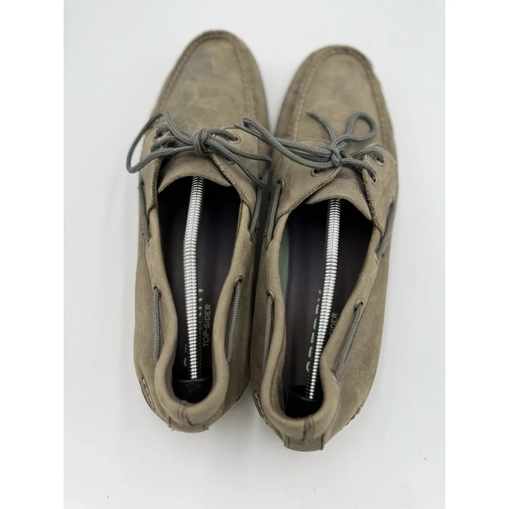 Sperry Leeward 2-Eye Cascade Boat Shoes Men's Size 14M Olive Green Lace Casual